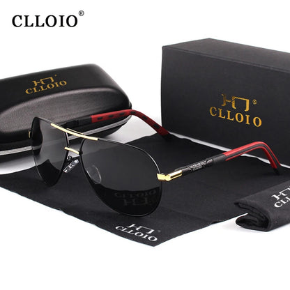 CLLOIO Men Classic Aluminum Polarized Sunglasses