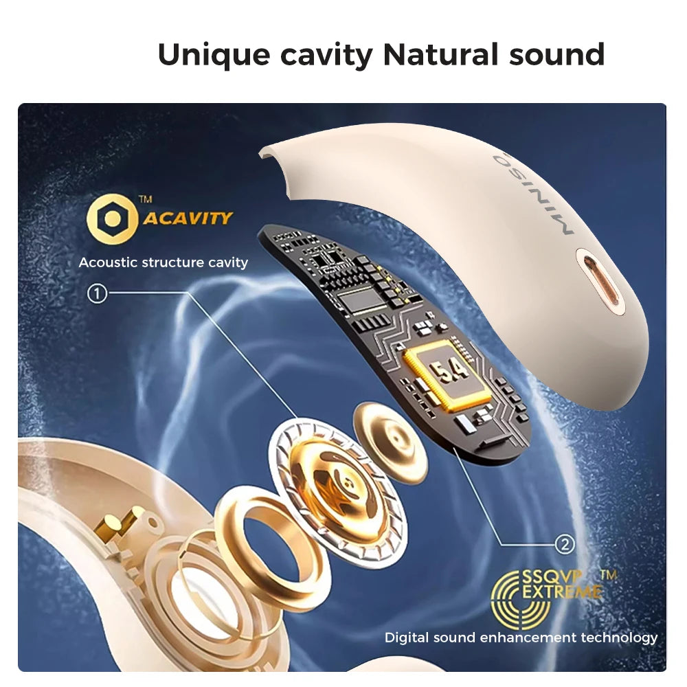 MINISO X33 Bluetooth Headphones AI Smart Translation Open-Ear Wireless Earbuds 50Hour Battery Life Noise Cancellation For Music