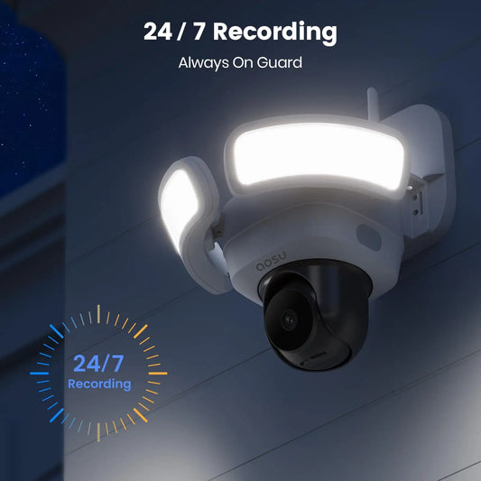 Dekco 3K/5MP UHD Wall Light Camera Wireless Wifi Floodlight Camera Outdoor 360° View Color Night Vision 2-way Audio Security Cam