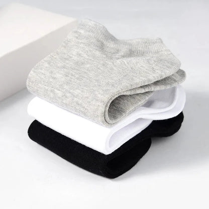 10pairs / Low Black And White Gray Cotton Socks Men's Socks