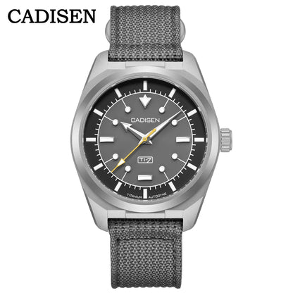 CADISEN TI-7 Autodyne Titanium Automatic Mechanical Watch Man Canvas Wristwatch