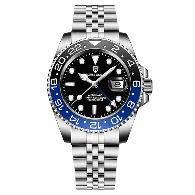PAGANI DESIGN New GMT Men Watch Top Brand 40mm Mechanical Watch Sapphire Glass 100M Waterproof Automatic Wristwatch