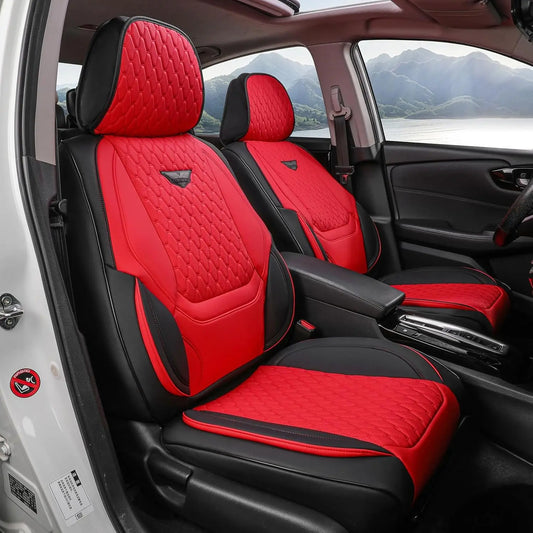 EKR Universal Car Seat Covers Full Set Waterproof Leather Auto Seat Protection All-Season Universal Fit Most Car Sedan SUV