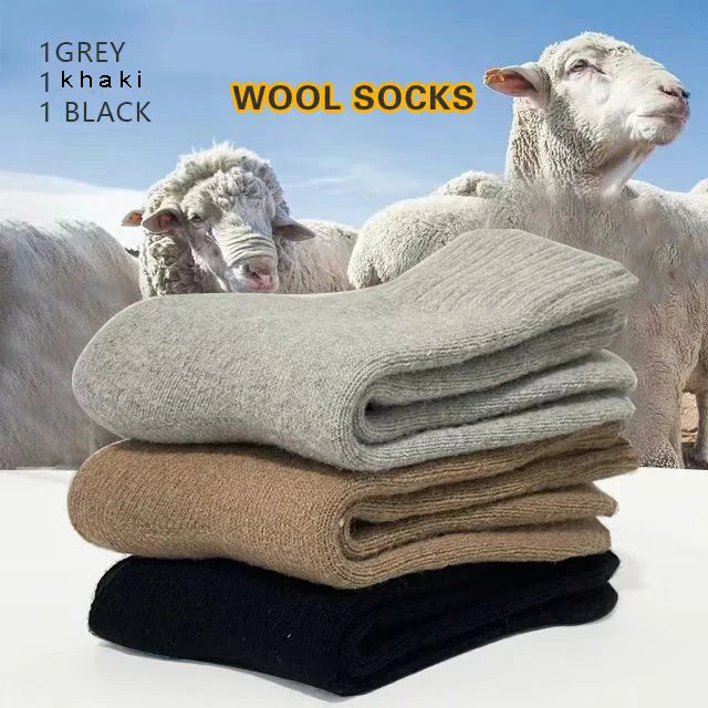 3pairs Merino Rabbit Socks Against Cold Snow Winter Warm Male Sox