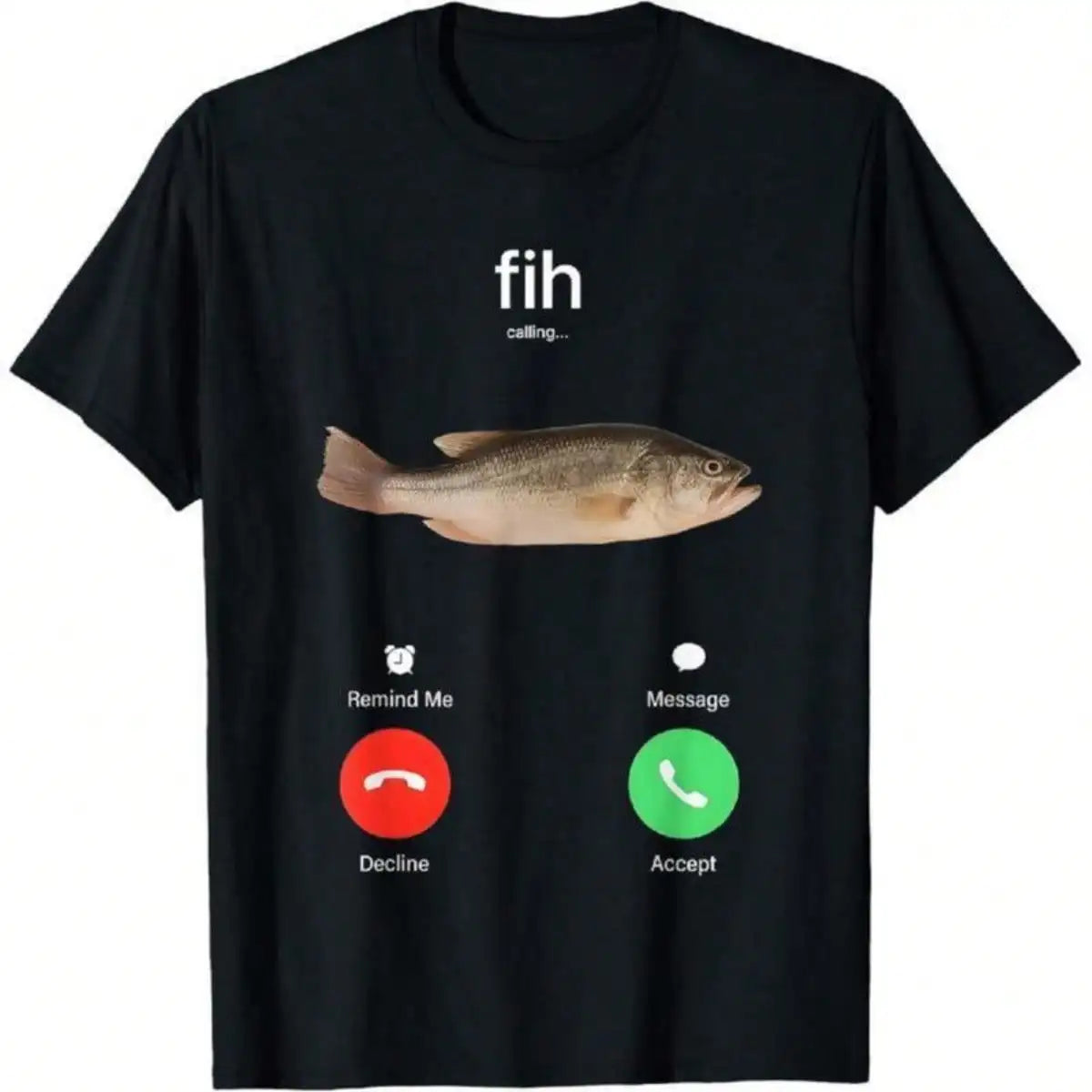 100% Cotton Fih Calling Remind Me Message Decline Accept Phone Call Fish