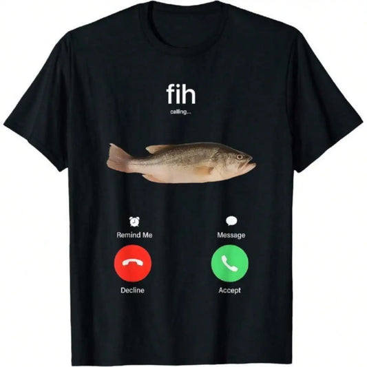 100% Cotton Fih Calling Remind Me Message Decline Accept Phone Call Fish
