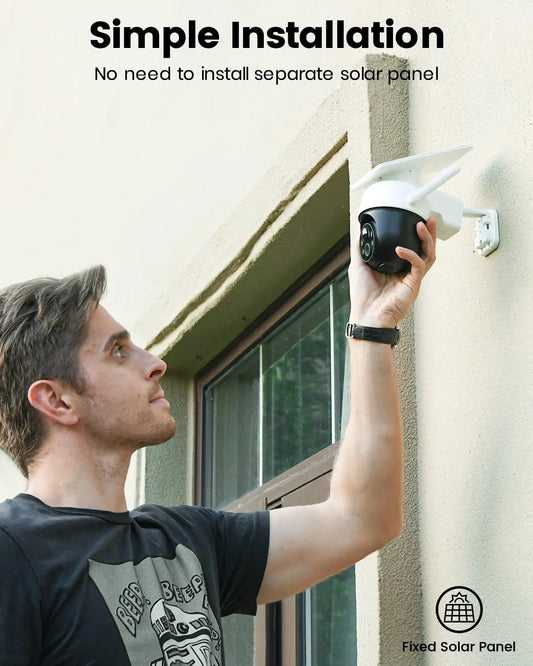 Renewed AOSU 2/4/6/8pcs 3MP Solar Camera 5000mAh Battery Two-way Audio Security Camera Wireless Solar Panel PTZ CCTV Camera
