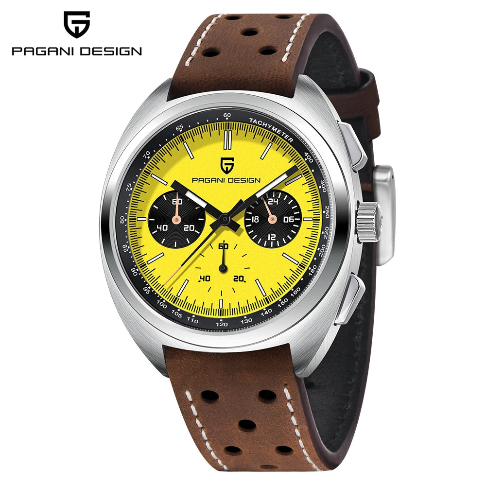 2026 Retro Luxury Men's Quartz Watches PAGANI DESIGN Sports Chronograph VK63 Watch For Men AR Sapphire Waterproof Leather Clock
