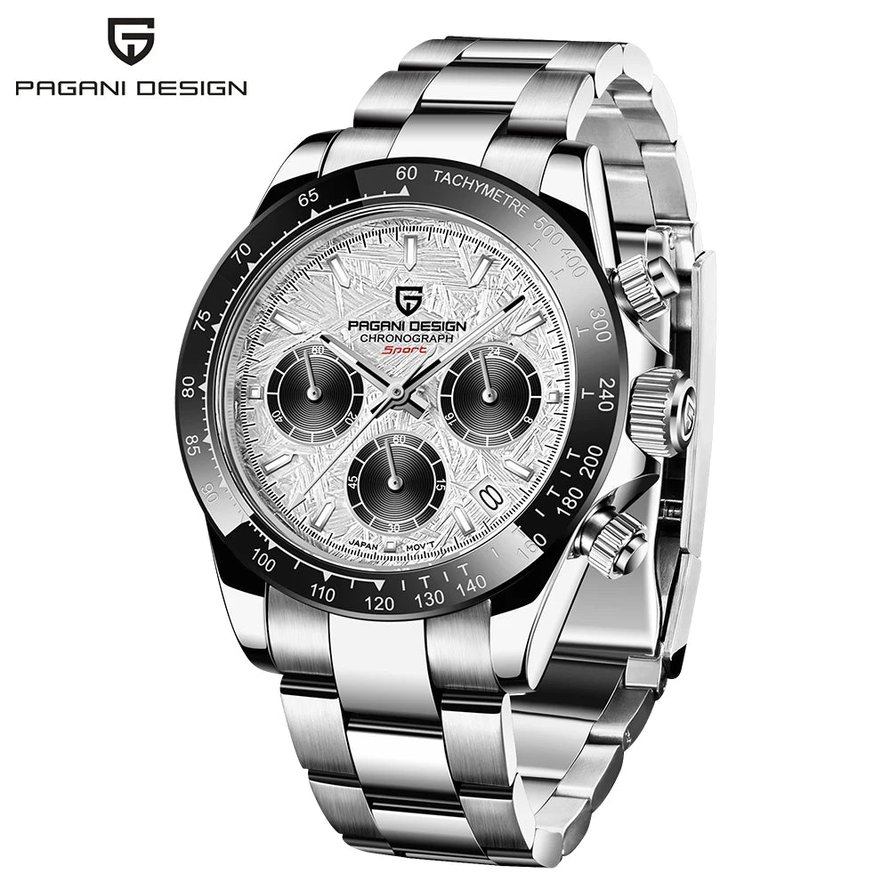 Pagani Design Top Brand Men's Sports Multifunctional Quartz Watch Sapphire Stainless Steel Waterproof Chronograph