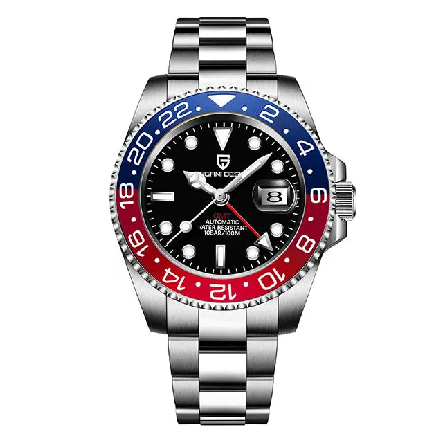 PAGANI DESIGN New GMT Men Watch Top Brand 40mm Mechanical Watch Sapphire Glass 100M Waterproof Automatic Wristwatch