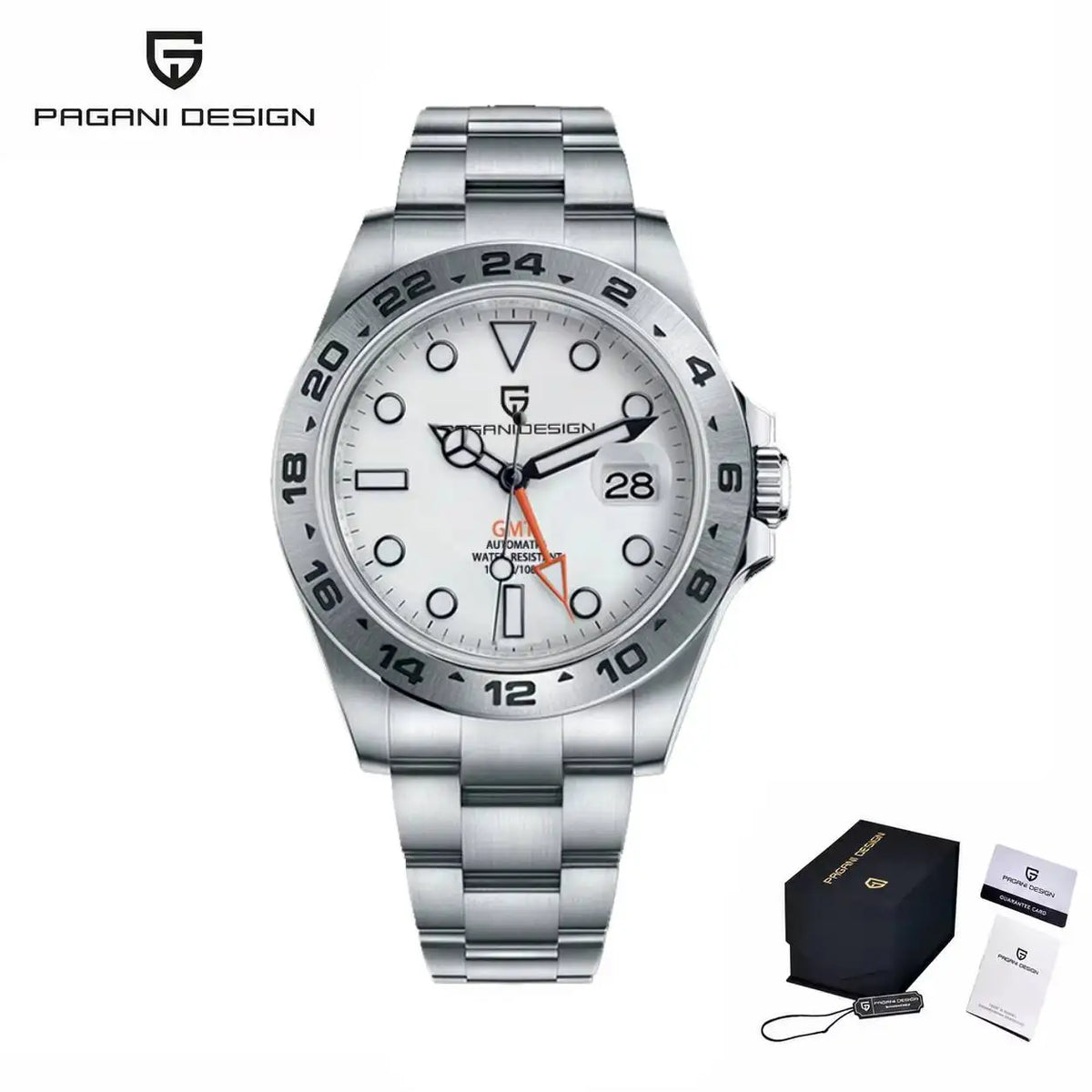 PAGANI DESIGN Vintage 42MM GMT Men's Watch PD1682 Automatic Mechanical Timepiece Sapphire Stainless Steel 100M Waterproof Retro