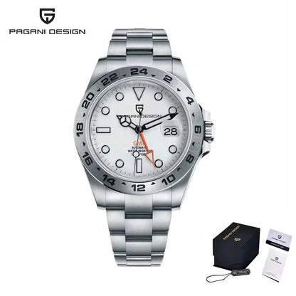 PAGANI DESIGN Vintage 42MM GMT Men's Watch PD1682 Automatic Mechanical Timepiece Sapphire Stainless Steel 100M Waterproof Retro