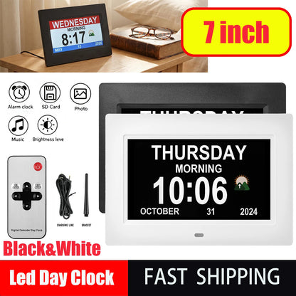 Dementia Clocks for Seniors, Digital Clock with Day and Date | Large Font, Multiple Alarm Clocks, Multiple Interface Displays, Automatic Dimming, Remote Control