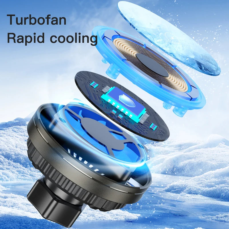 Fan Cooling Car Magnetic Bracket Wireless Charger QI1 Wireless Fast Charging Suitable for iPhone 12-17 Series Car Vent Installation Car Phone Holder