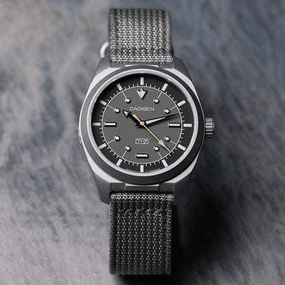 CADISEN TI-7 Autodyne Titanium Automatic Mechanical Watch Man Canvas Wristwatch
