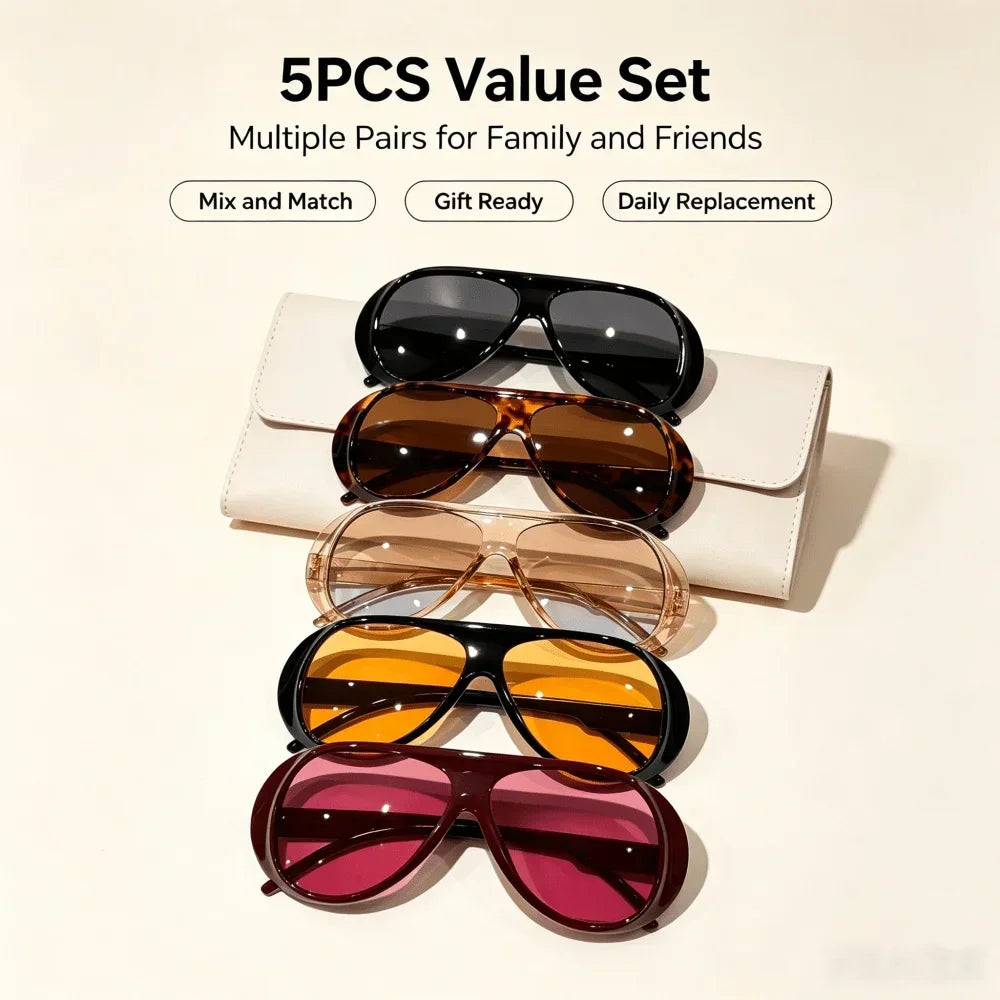 10 Pairs of Multi-color Sunglasses Sets of Different Versions,