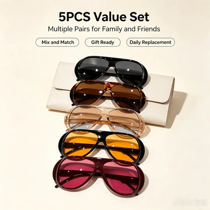 10 Pairs of Multi-color Sunglasses Sets of Different Versions,