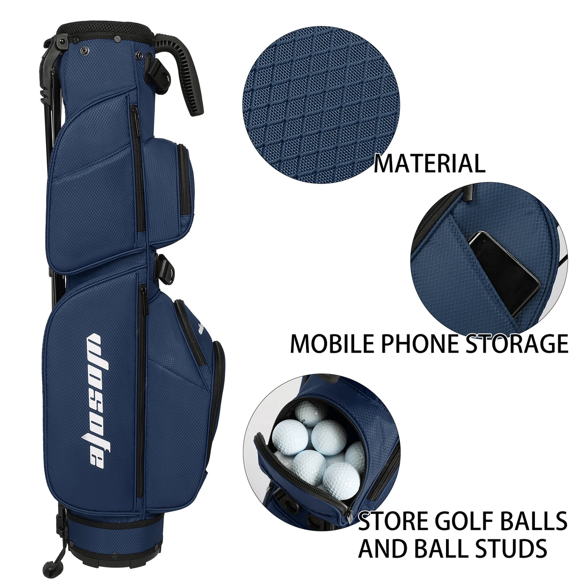 3-Way Dividers, Fits 5-9 Clubs - Small Sunday Lightweight Golf Stand Bag - for Men & Women,