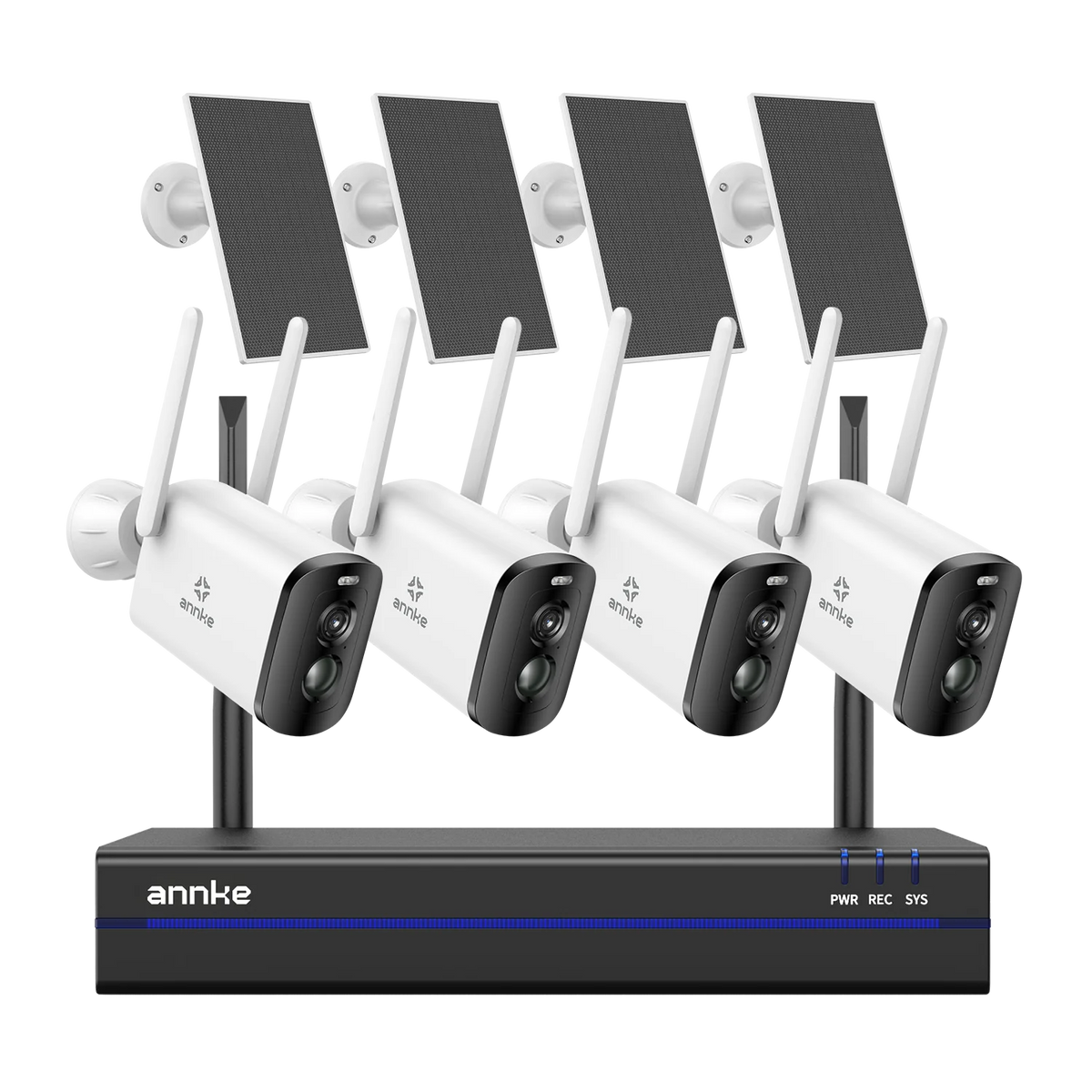 ANNKE 4MP Wireless Surveillance System 16CH NVR WiFi Surveillance Camera Kit Audio Battery Solar Surveillance Cameras Outdoor