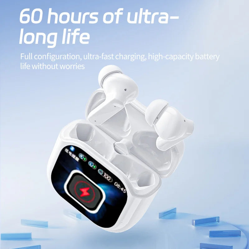 Wireless Headphones with LCD Color Screen ANC Noise Cancellation  Ultra-Long Battery