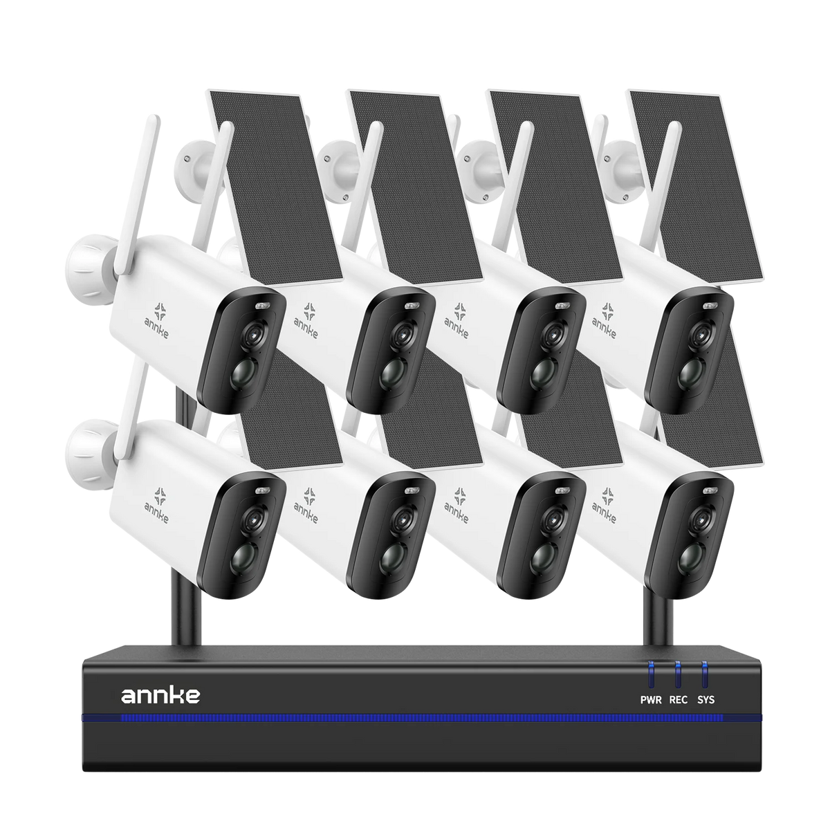 ANNKE 4MP Wireless Surveillance System 16CH NVR WiFi Surveillance Camera Kit Audio Battery Solar Surveillance Cameras Outdoor
