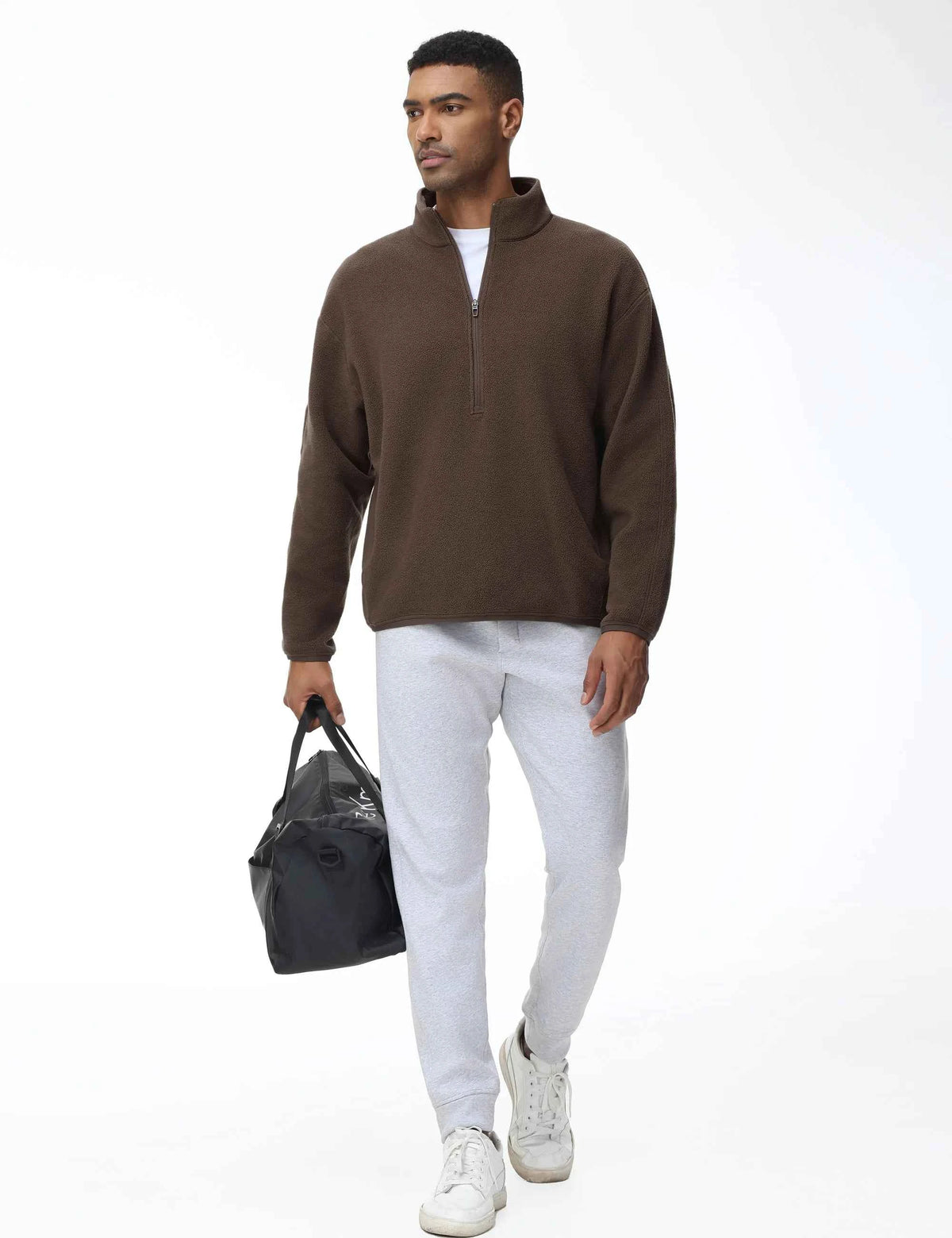 THE GYM PEOPLE Men's Half Zip Oversized Fleece Pullover