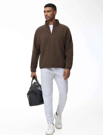 THE GYM PEOPLE Men's Half Zip Oversized Fleece Pullover