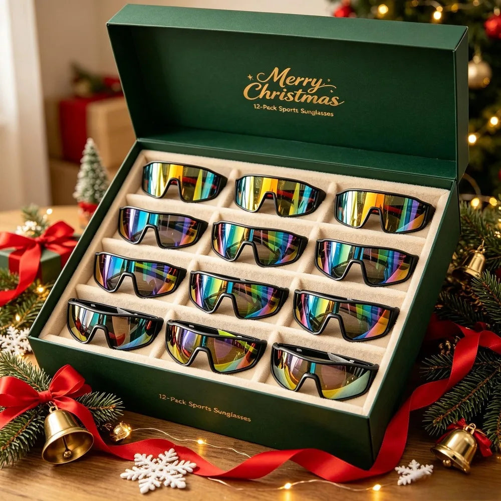8003 Men's and Women's Sports Sunglasses 12-Piece Set,
