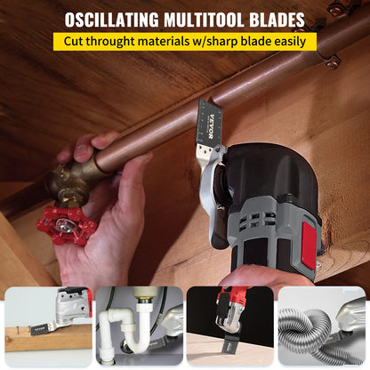 SucceBuy 100PCS Oscillating Saw Blades Quick Release Multitool Blades Kit HCS Tool Blades Cut Cutter for Wood Plastic Metal Nail