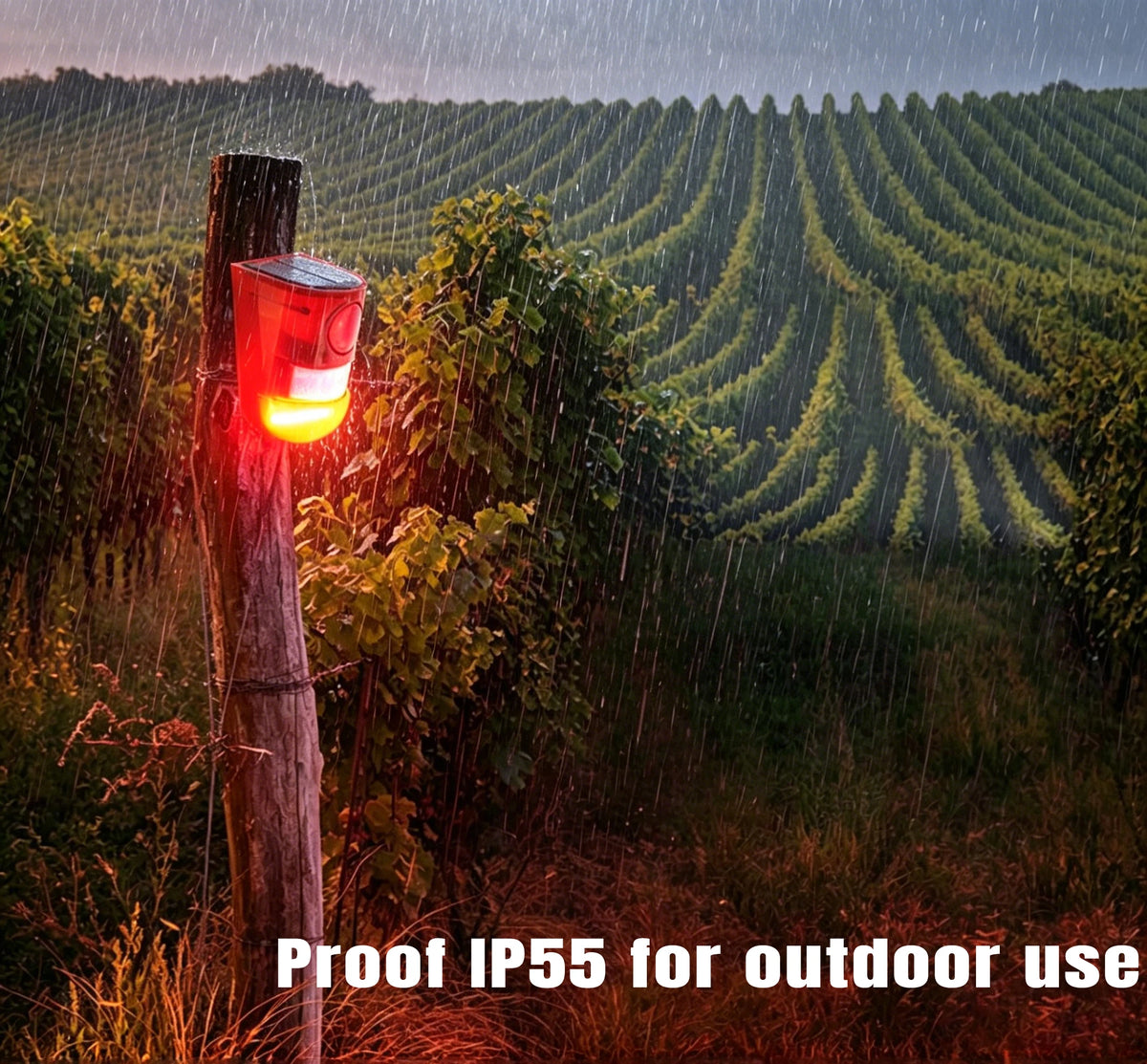 (1pc) 129dB Solar Powered Sound Alarm Motion Sensor with 6 LED Flash Modes,