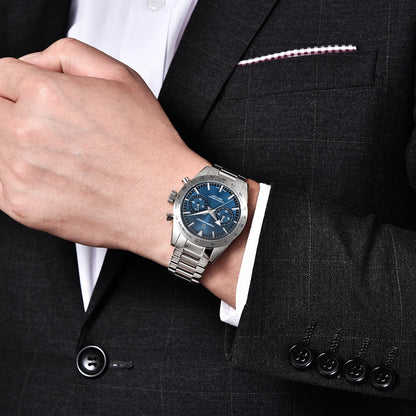 PAGANI DESIGN 2026 New Retro Blue Mens Watches Moon Quartz Watch For Men
