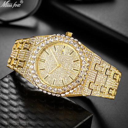 Missfox Men's Quartz Watch Luxury Fashion Hip Hop Cool Wristwatch For Male Waterproof Calendar Luminous Men Watches New Gift