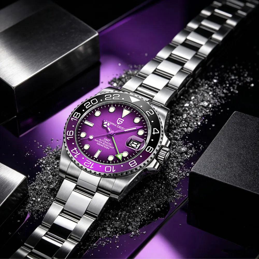 PAGANI DESIGN New GMT Men Watch Top Brand 40mm Mechanical Watch Sapphire Glass 100M Waterproof Automatic Wristwatch