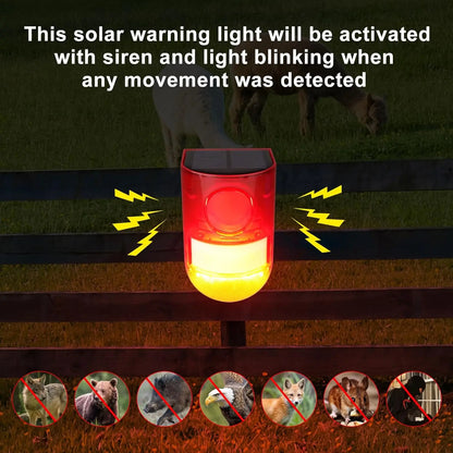 (1pc) 129dB Solar Powered Sound Alarm Motion Sensor with 6 LED Flash Modes,