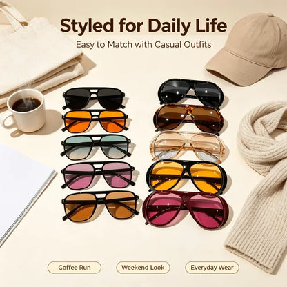 10 Pairs of Multi-color Sunglasses Sets of Different Versions,