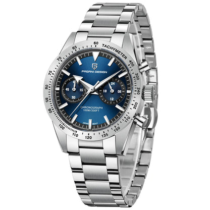 PAGANI DESIGN 2026 New Retro Blue Mens Watches Moon Quartz Watch For Men