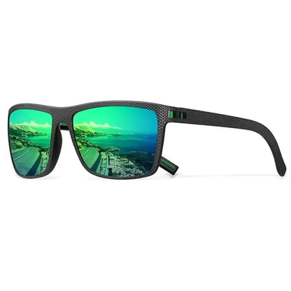 10PCS Men's and Women's Textured Square Polarized Sunglasses, Multi-colored Mirror Lenses
