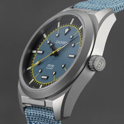 CADISEN TI-7 Autodyne Titanium Automatic Mechanical Watch Man Canvas Wristwatch