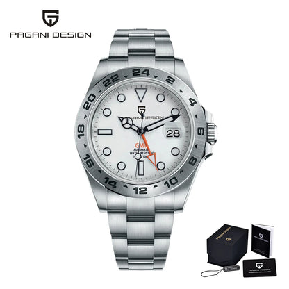 PAGANI DESIGN Vintage 42MM GMT Men's Watch PD1682 Automatic Mechanical Timepiece Sapphire Stainless Steel 100M Waterproof Retro
