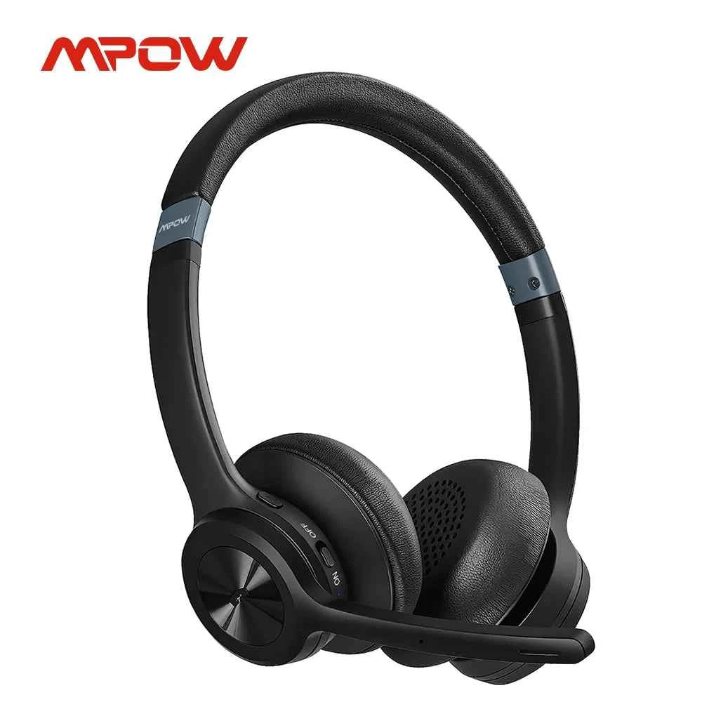 Mpow HC9 Bluetooth 5.3 Headset For Call Center Office Upgraded Wireless Headphones Noise Cancelling Mic