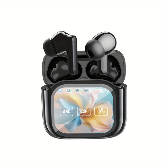 Wireless Headphones with LCD Color Screen ANC Noise Cancellation  Ultra-Long Battery