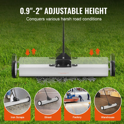 SucceBuy Rolling Magnetic Sweeper with Wheels