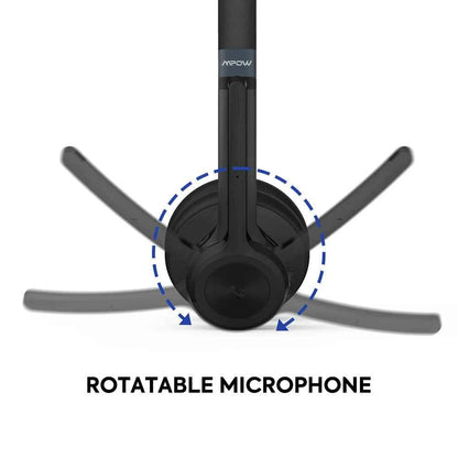 Mpow HC9 Bluetooth 5.3 Headset For Call Center Office Upgraded Wireless Headphones Noise Cancelling Mic