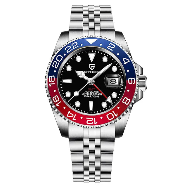 PAGANI DESIGN New GMT Men Watch Top Brand 40mm Mechanical Watch Sapphire Glass 100M Waterproof Automatic Wristwatch