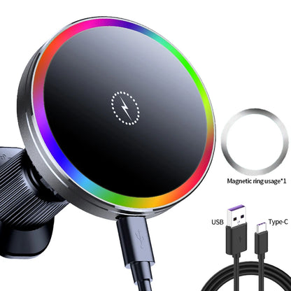 Fan Cooling Car Magnetic Bracket Wireless Charger QI1 Wireless Fast Charging Suitable for iPhone 12-17 Series Car Vent Installation Car Phone Holder