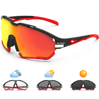 Cycling Photochromic Glasses & Polarized Sunglasses Men Women MTB Road Bike Riding Hiking Glasses
