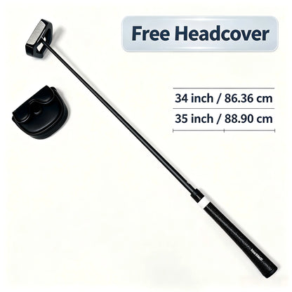 TWX Men Golf Mallet Putter Large Head 2° Pistol Grip Adjustable Weight Screw 34 35 Inch 3 Colors Optional with Headcover