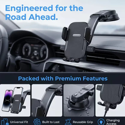 [Powerful Suction Cup] Dashboard Car Phone Mount, Upgraded Hands-free Phone Holder,