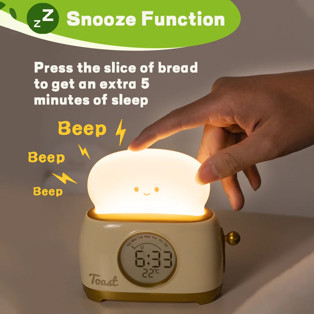 Kid Alarm Clock LED Night Light Digital Clock Children's Sleep Trainier For Home Bedroom
