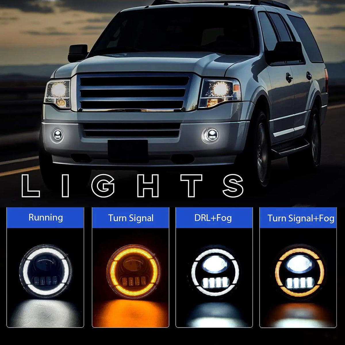 LED Fog Lights For Ford Expedition 2007-2014 LED DRL LightS for Ford Ranger 2008 - 2011 Fog Lamp Assembly Turn Signal Light